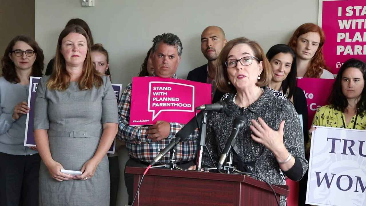 Kate Brown at PP rally