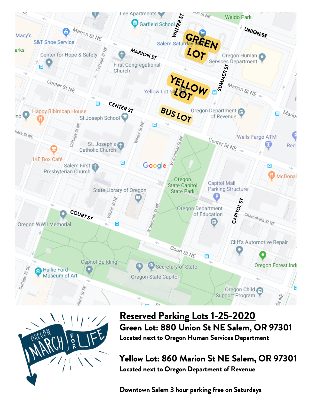 MFL20 - March for Life Parking Map MFL20 - March for Life Parking Map